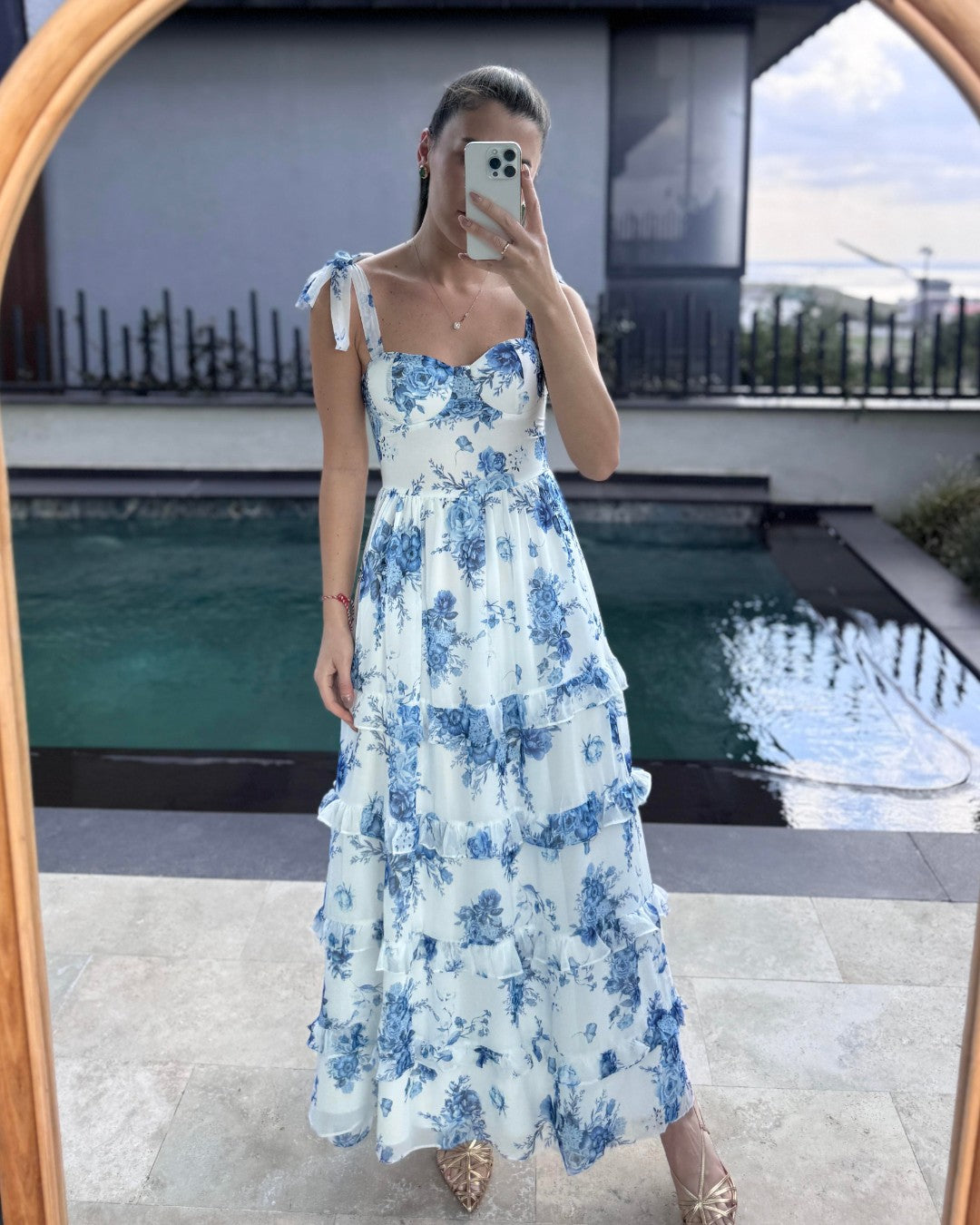 Blue Floral Maxi Dress