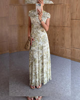 Botanical Off-Shoulder Maxi Dress