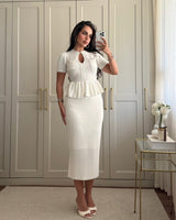 Bouclé Peplum Skirt Set