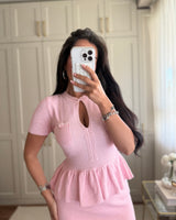Bouclé Peplum Skirt Set