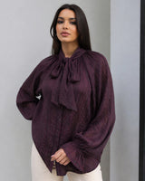 Bow-Tie Neck Ruffle Shirt