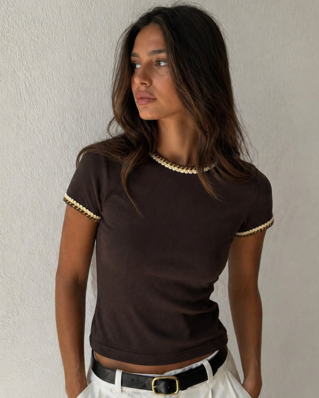Braided Fitted Tee
