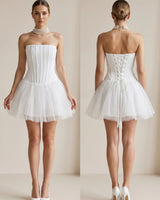 Bridal Tulle Corset Mini Dress