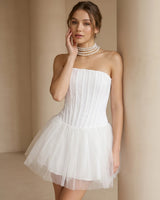 Bridal Tulle Corset Mini Dress