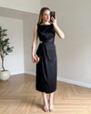 Butterfly Satin Midi Dress