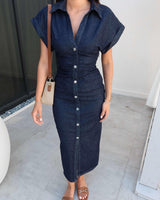 Buttoned Denim Dress