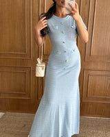 Buttoned Knitted Maxi Dress