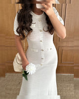 Buttoned Knitted Maxi Dress