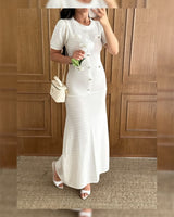 Buttoned Knitted Maxi Dress