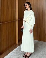 Cape Maxi Dress with Gold Accent