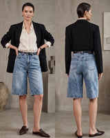 Capri Denim Shorts + Belt