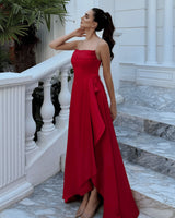 Cascade Satin Maxi Gown