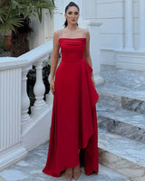 Cascade Satin Maxi Gown