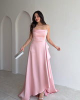 Cascade Satin Maxi Gown
