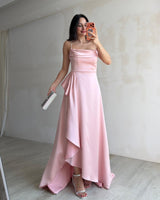 Cascade Satin Maxi Gown