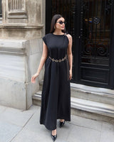 Chain Detail Maxi Dress + Belt