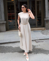 Chain Detail Maxi Dress + Belt