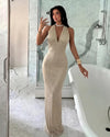 Champagne Siren Halter Dress