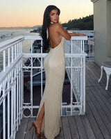 Champagne Siren Halter Dress