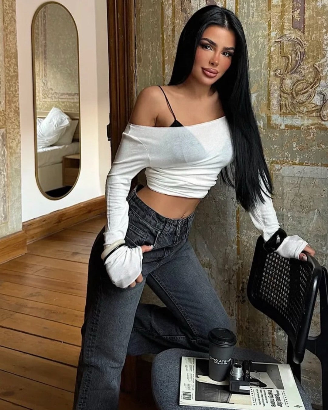 Charcoal Straight-Leg Denim