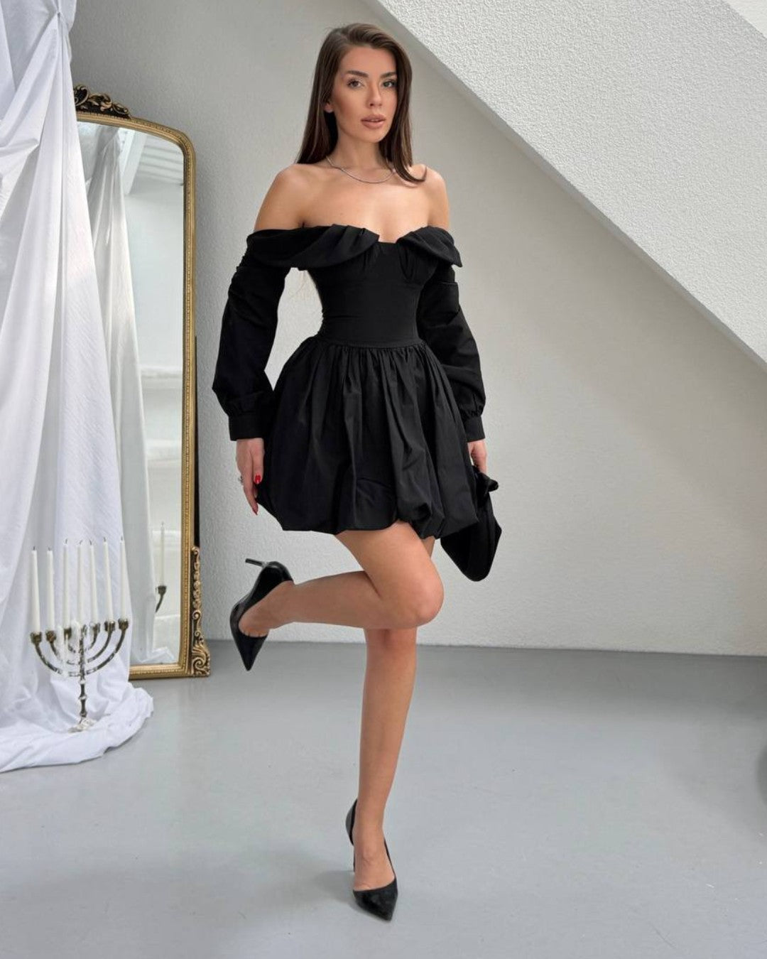 Chérie Off-Shoulder Volume Dress