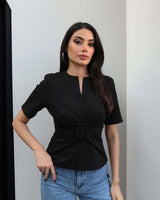 Chic Buckle Blouse