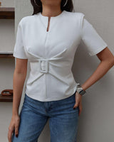 Chic Buckle Blouse