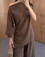 Chic Flow One-Shoulder Set