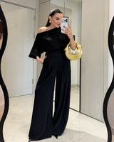 Chic Flow One-Shoulder Set