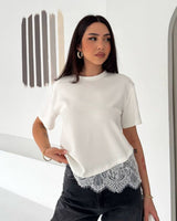 Chic Lace Detail T-Shirt