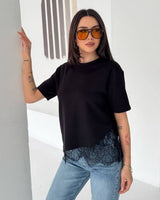 Chic Lace Detail T-Shirt