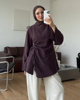 Cinched-Side Sleeve Shirt