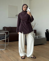 Cinched-Side Sleeve Shirt