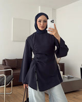 Cinched-Side Sleeve Shirt