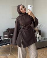 Cinched-Side Sleeve Shirt