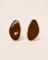 Claret Gloss Oval Studs