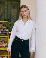 Classic Button Shirt with Lace Cuffs