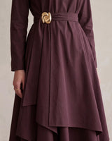 Contoured Waist Gold Detail Dress