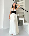 Contrast Halter Maxi Dress