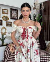 Crimson Rose Corset Maxi Dress
