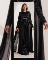 Crystal Detail Cape Maxi Dress