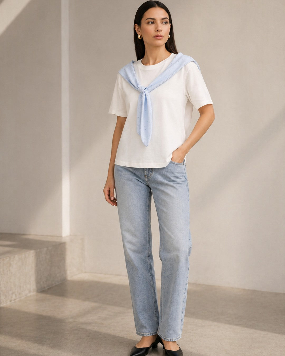 Crystal Scarf Tee
