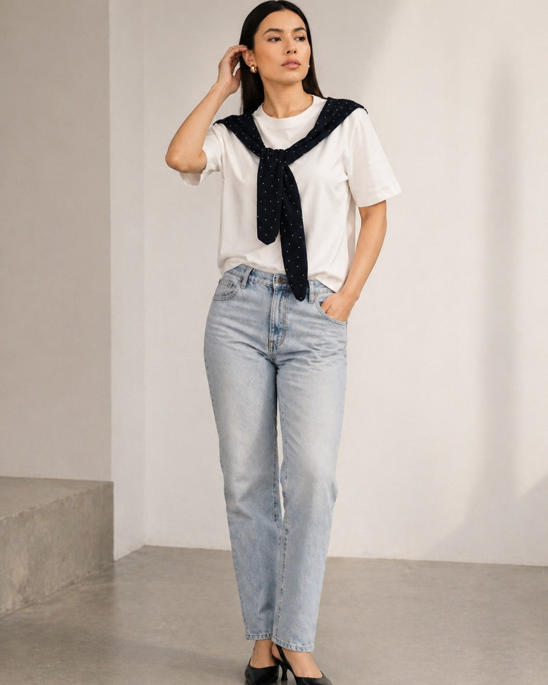 Crystal Scarf Tee