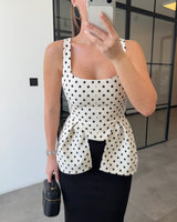 Curved Polka Dot Top