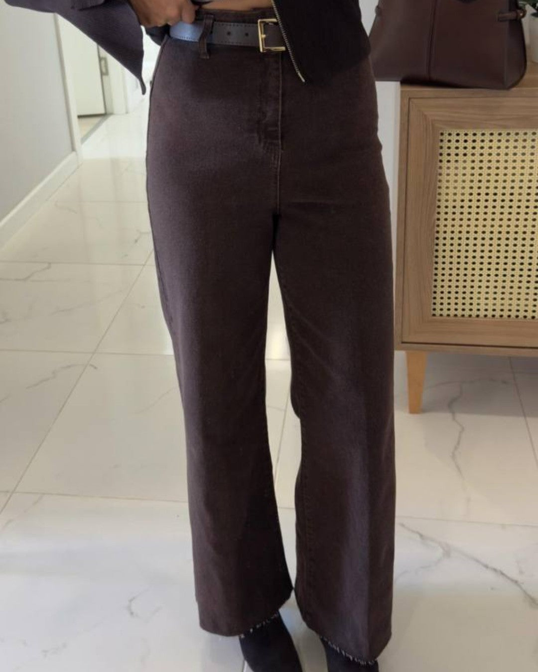 Dark Brown Denim + Belt