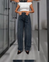 Dark Wash Seamed Jeans