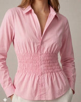 Defined Waist Button-Up Shirt