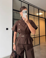 Defined Waist Tailored Set + Belt