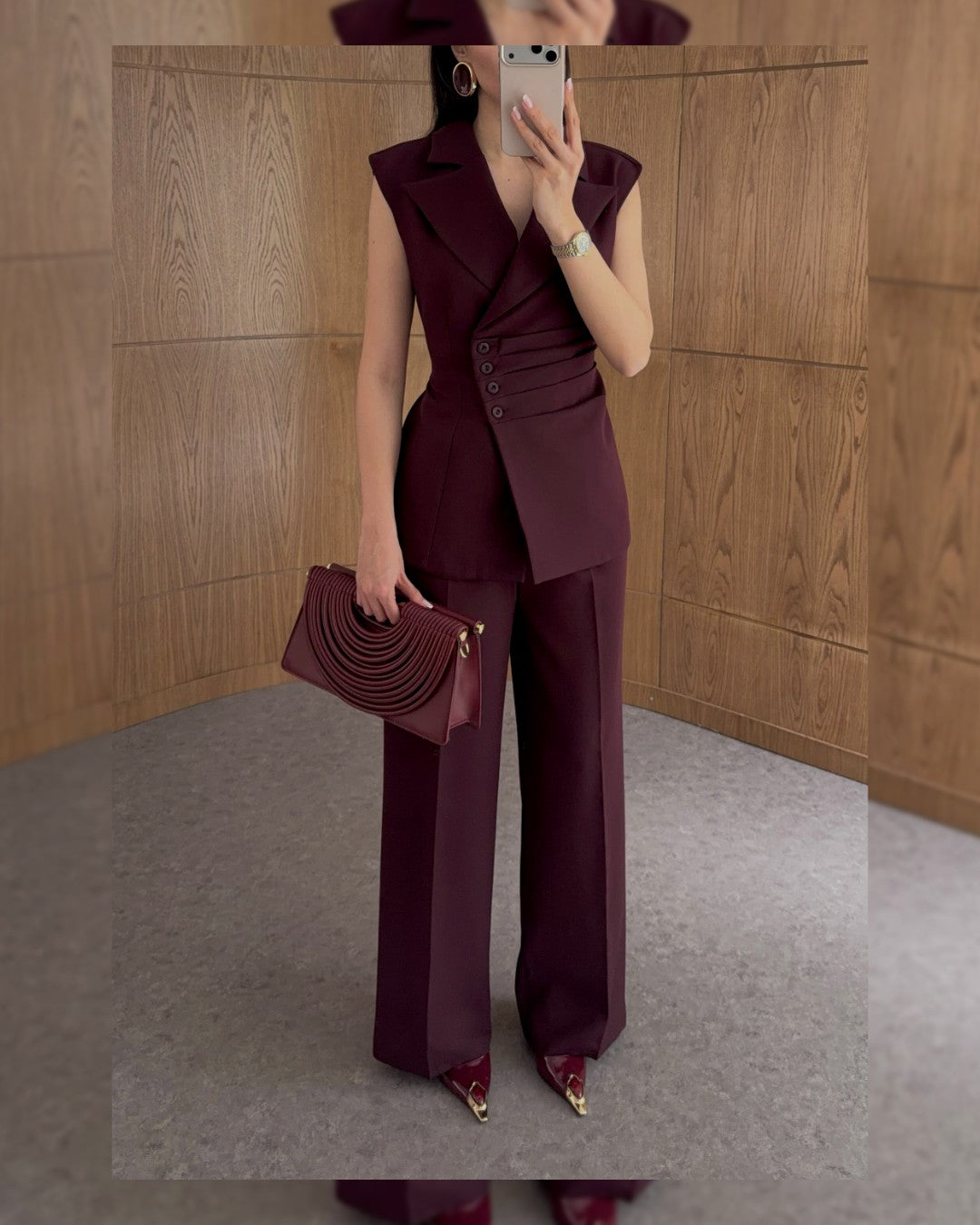 Defined Waist Vest Suit