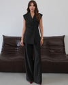 Defined Waist Vest Suit